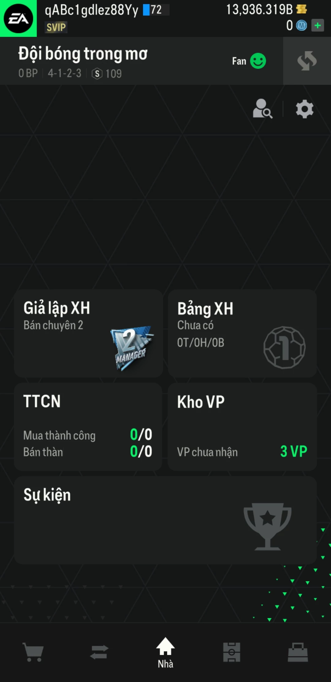 Ảnh ACC mở thẻ (LOẠI VIP) gồm 350+ đến 500+ thẻ cầu thủ từ Siêu sao đến Miền núi các loại. Có sẵn BP trắng từ 11,000 tỷ BP đến 14,000 tỷ BP, ACC còn nhiều ngày SVIP